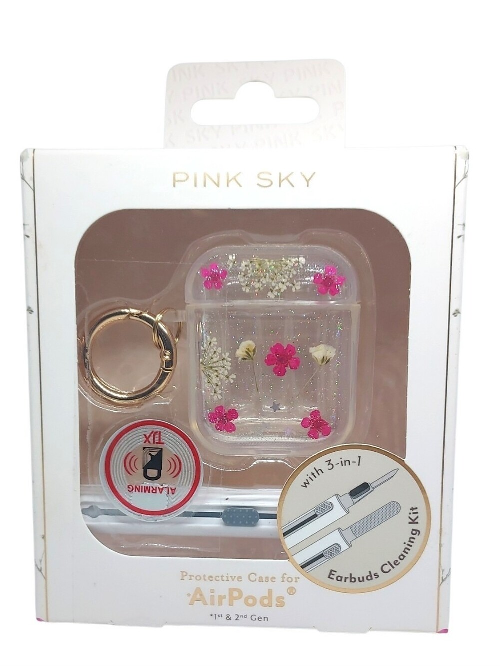 Pink Sky Floral Airpods Case And Cleaning Kit 1st & 2nd Gen NWT